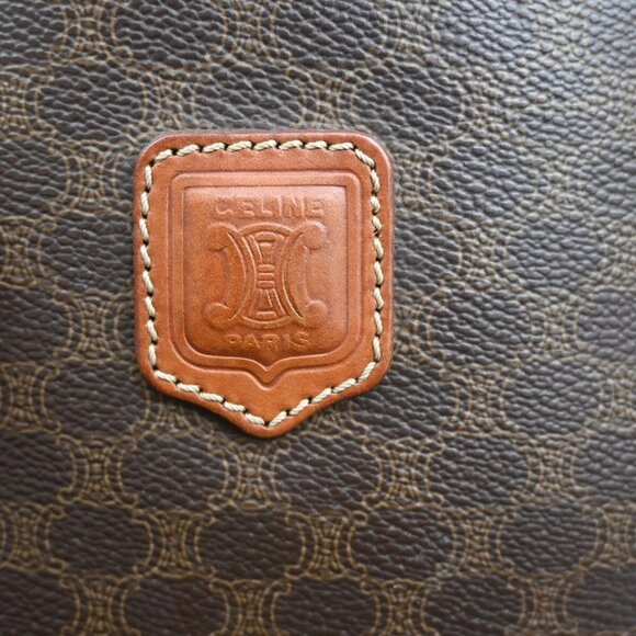 CELINE Logo Macadam Pattern Shoulder Tote Bag PVC Leather Brown GHW 33EE974 - Picture 9 of 16